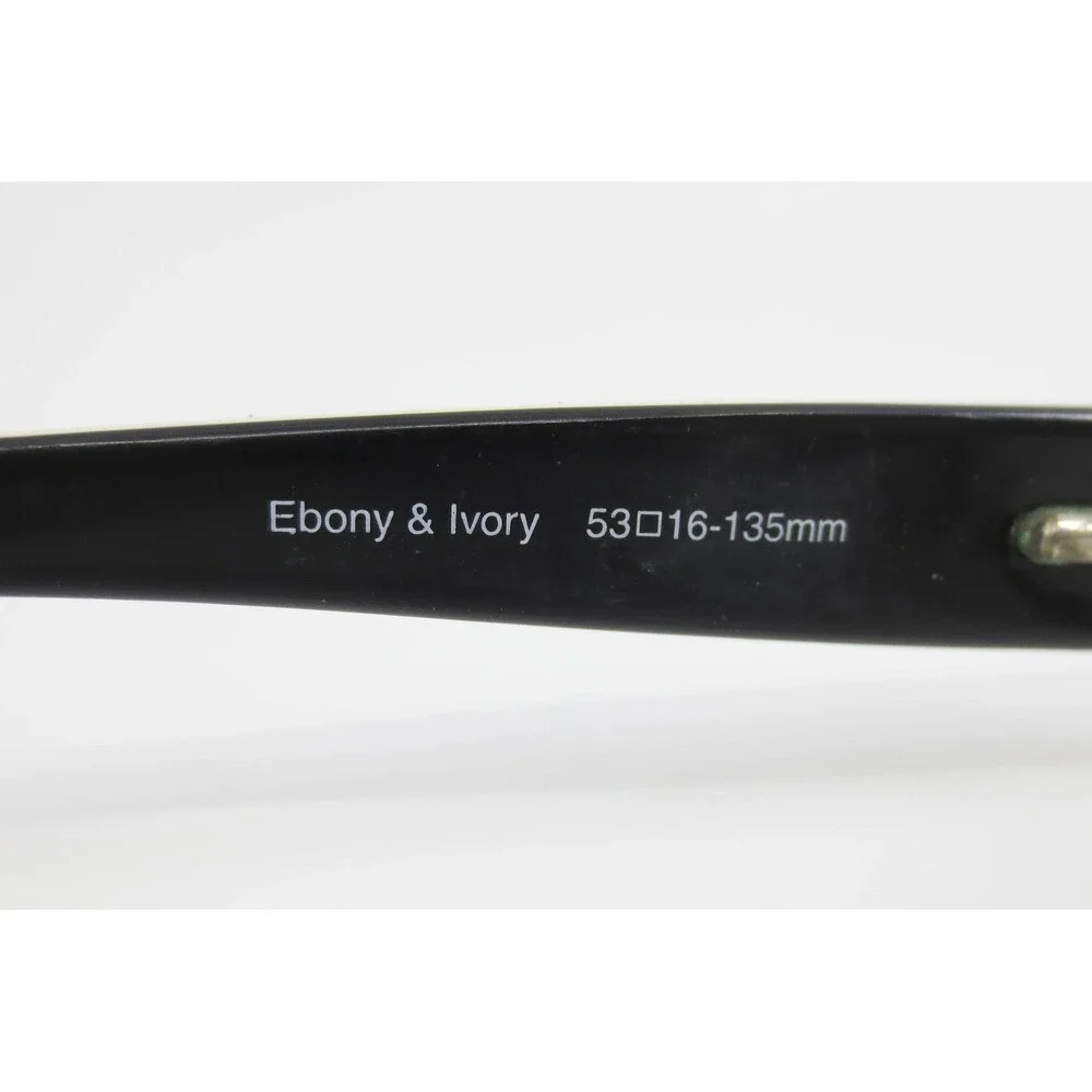 Bebe Veejay Eyeglasses Ebony Ivory Black White Geometric Rectangular 53-16-135